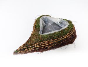 Proutěný obal mechové srdce